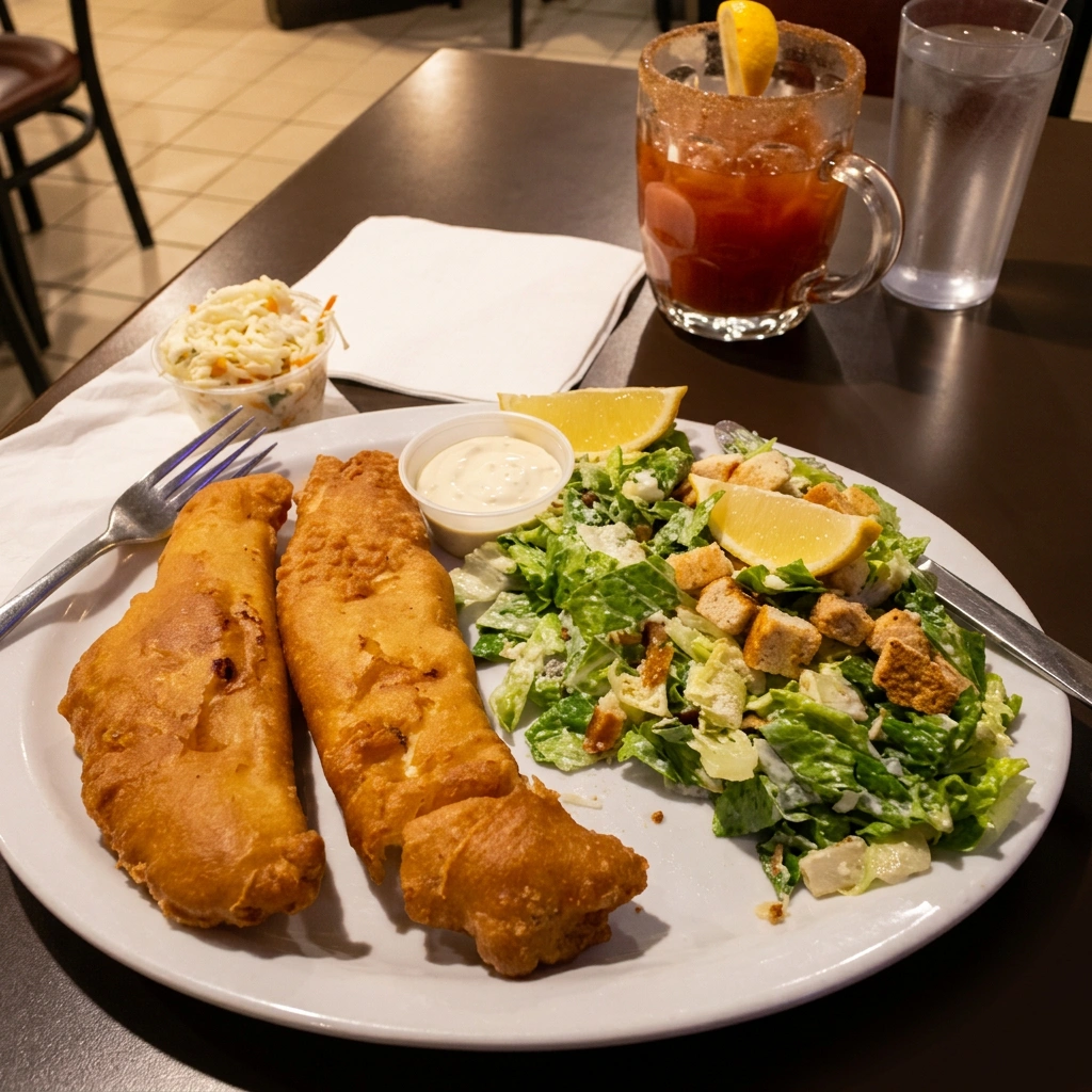 Fish and Chips at Sunset Cafe, St. Thomas, ON