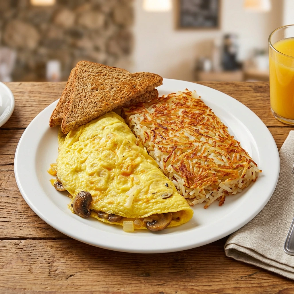 All-day breakfast omelette with home fries at Sunset Cafe in St. Thomas, ON