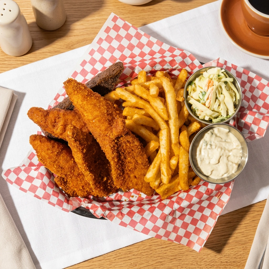 Perch dinner - Lake Erie perch at Sunset Cafe in St. Thomas, ON