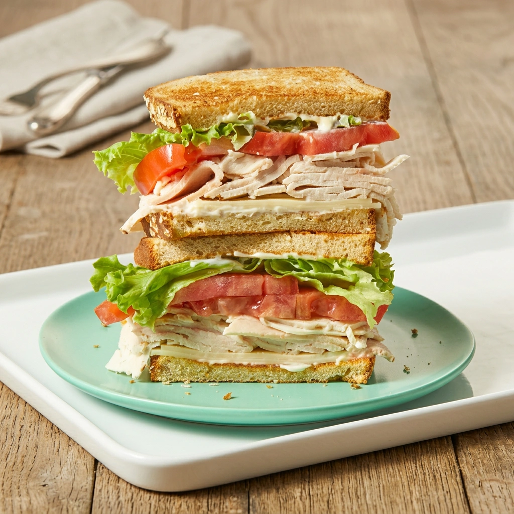 Turkey sandwich with fresh salad at Sunset Cafe in St. Thomas, ON